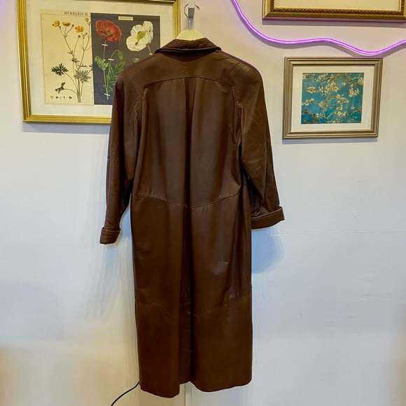 100% Leather - Vintage Pelle Trench-Coat - Picture 8 of 13